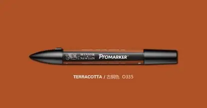 Winsor& Newton ProMarkers двухконцевые графические маркеры профессиональные ручки для дизайна красные и оранжевые - Цвет: terracotta