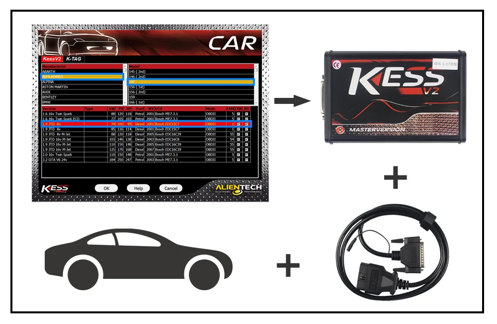 DHL онлайн версия KESS 5,017 ЕС Версия Kess V2 V5.017 V2.23 KTAG V7.020 без маркера OBD2 менеджер Тюнинг Комплект K-TAG 7,020