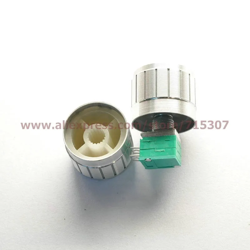 silver aluminum potentiometer knob