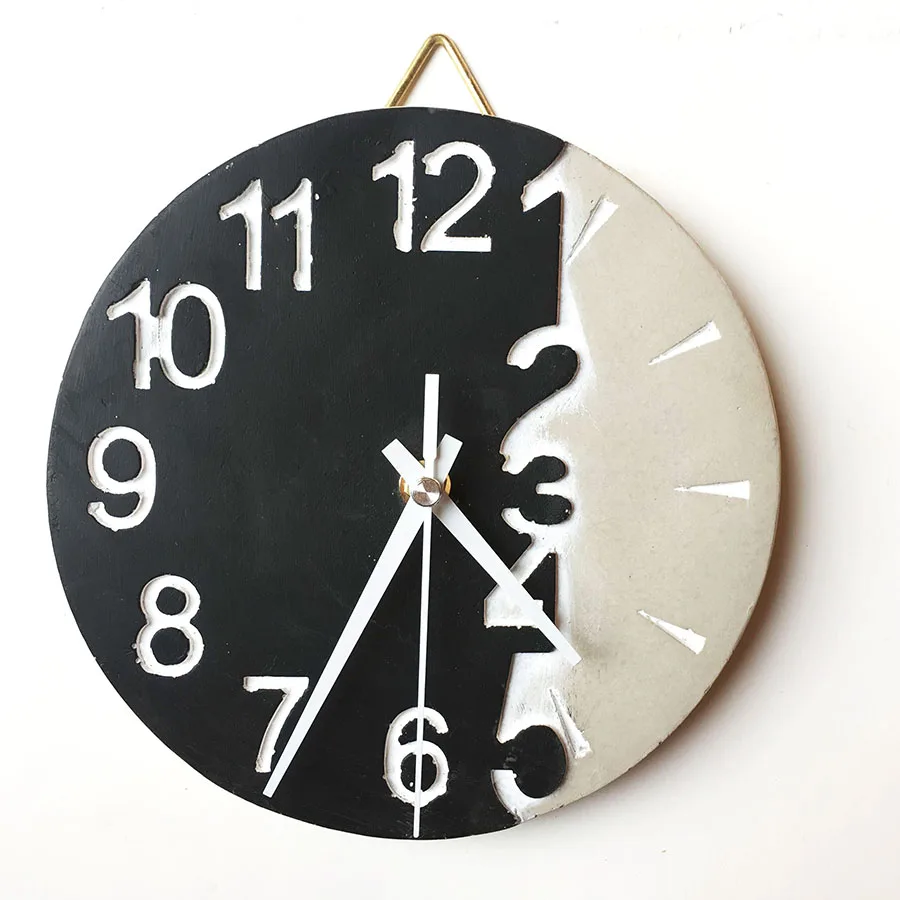 

Vintage Wall Clock Modern Design Retro 3d Mechanism Clock Wall Watches Home Decor Kitchen Silent Clocks Cement Decoration Clocks