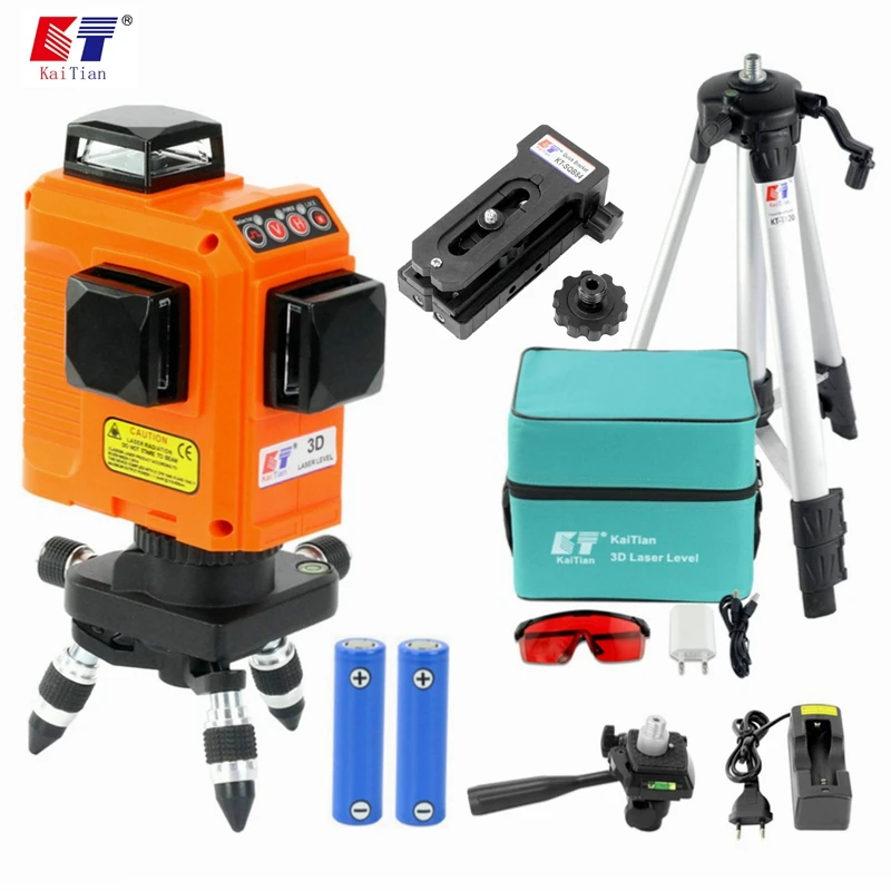 

KaiTian Laser Level Tripod Profissional Red 3D Self-Leveling Horizontal Vertical Super Powerful 360 Bracket Niveau Lasers Line