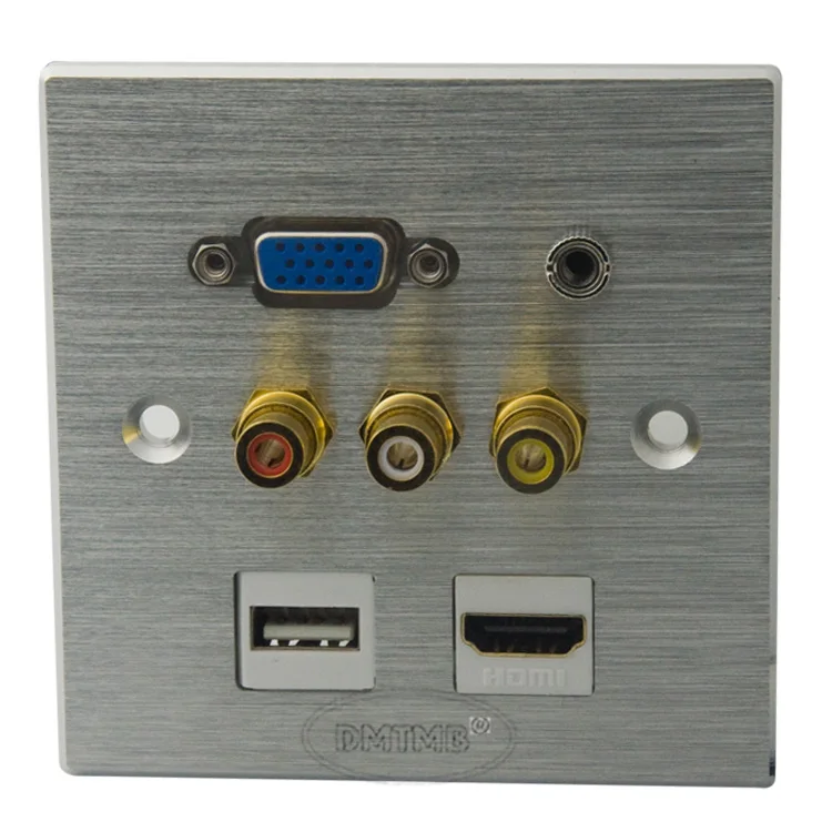 Алюминиевая настенная пластина HDMI с VGA аудио 3 5 мм 3RCA AV USB и поддержкой DIY|hdmi wall