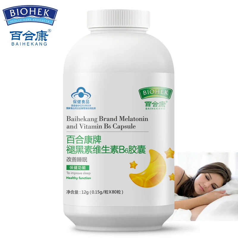 

Melatonin Capsules with Vitamin B6 Help Improve Sleepping Aid Sleep Pill