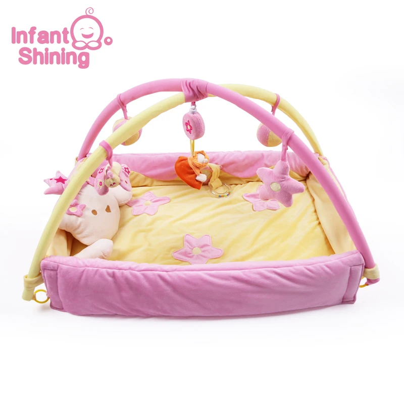 

Infant Shining Baby Gym Mat with Frame Cartoon Game Blanket Baby Play Mat Newborn Gym Pad Baby Puzzle Toy 0-3 Year Old