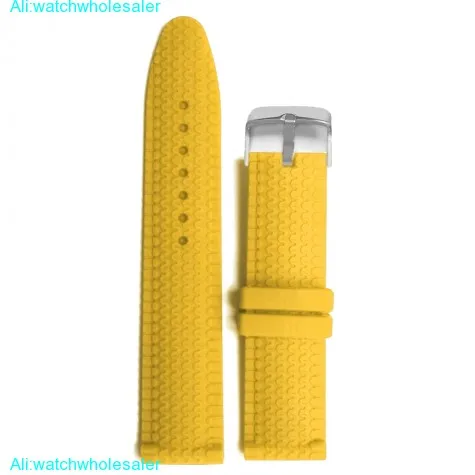 24mm Fresh Yellow  Silicone Jelly Rubber Unisex Watch Band Straps WB1070C24JB