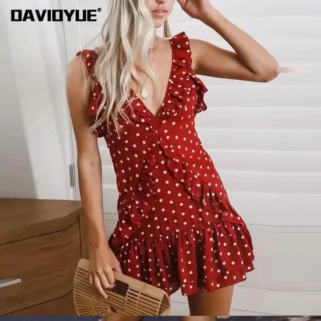 White Polka Dot Dress Off the Shoulder
