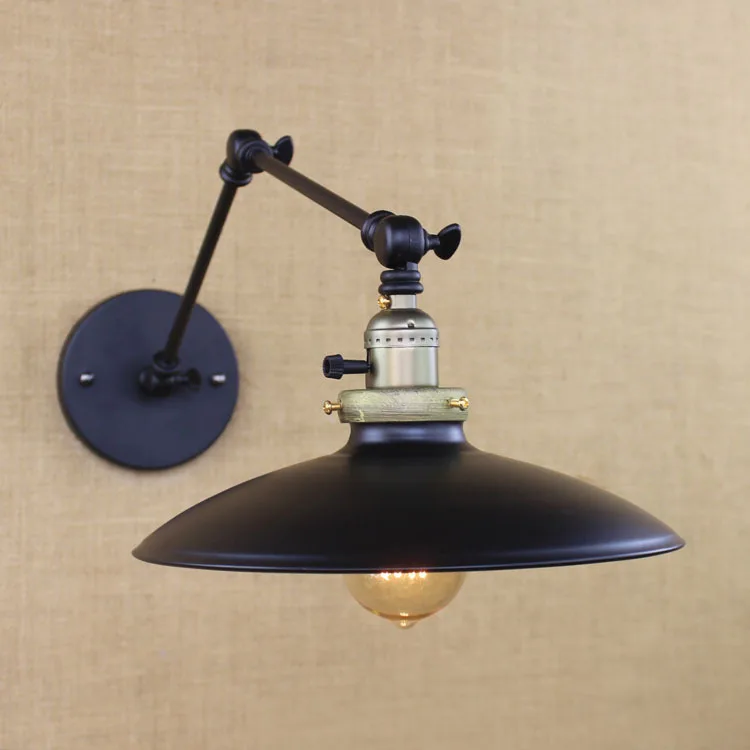 

RH Industrial Retro Iron Matel Wall Lamp 2 Foldable Swing Arm Living Room Hallway Vintage LED Wall Light Free Shipping