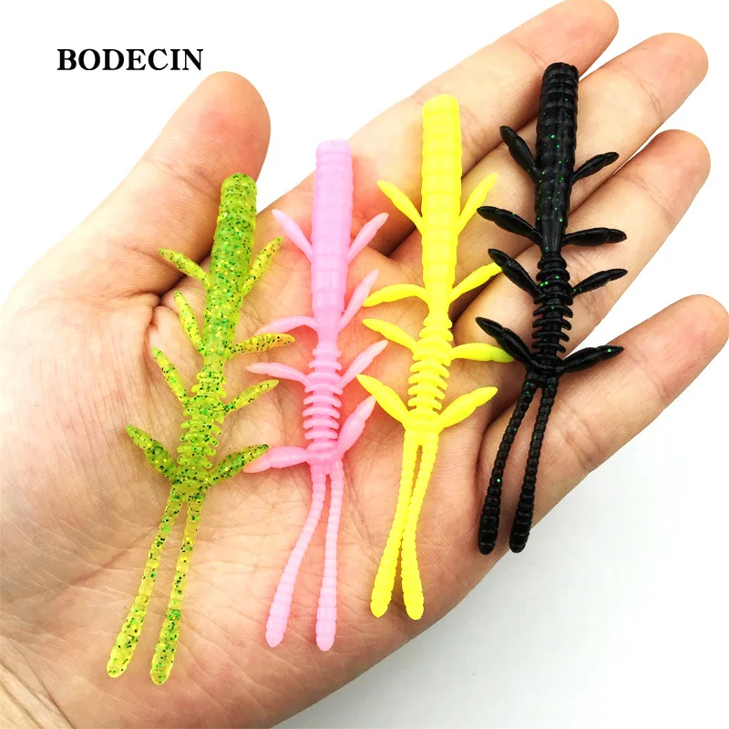 

8pcs Fishing Lure Soft Silicone Worm Carp Artificial Baits 8.5cm 2g Black Fish Lures smell Simulation Sea Fake Swim Bait Bass