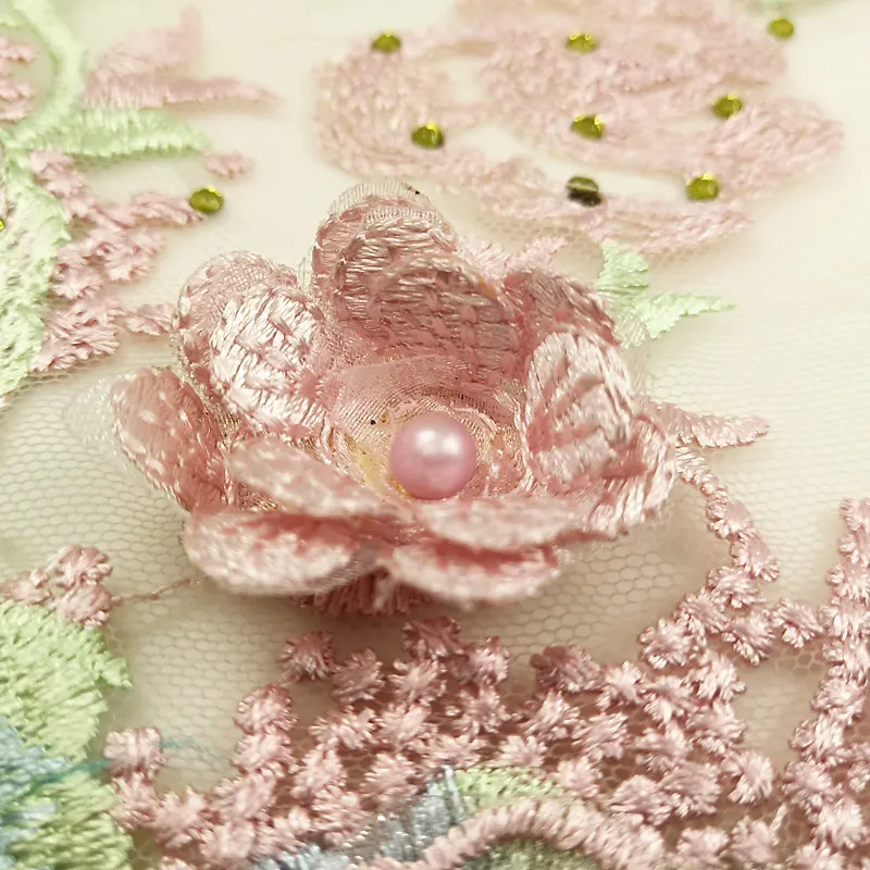 Embroidered Flower Patch Embroidery Beaded Applique Lace Patches For Clothing Wedding (23)