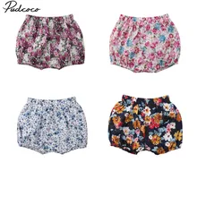 Pudcoco прекрасный для маленьких девочек Повседневное цветочный принт свободный Высокая Талия Короткие штаны От 6 месяцев до 3 лет