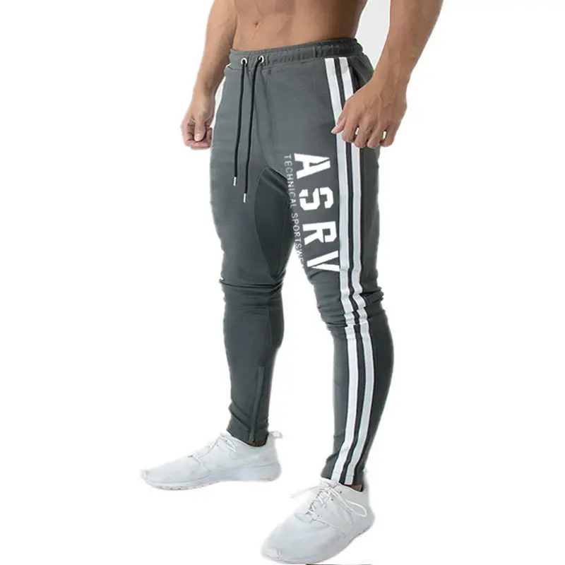 

Brand Quality Mens Stripe Design Sweatpants Men Joggers Harem Pants Male Training Work Out Fitness Wolf Feet Pants Bodybuilding