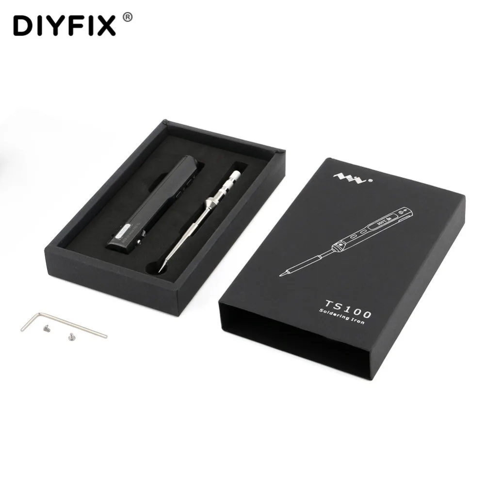 

DIYFIX TS100 Mini Electric Soldering Iron 65W Intelligent Programmable Smart Adjustable Digital LCD Pen-type Soldering Station
