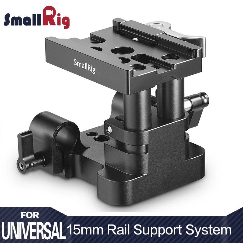 

SmallRig DSLR Camera Quick Release Plate Universal 15mm Rail Support System Baseplate (QR Plate Excluded) W/ ARCA Style Clamp