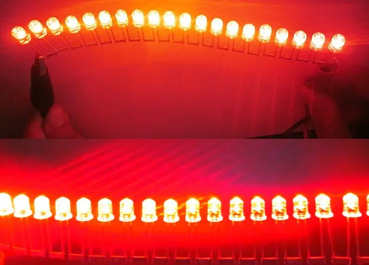 E-light LED 5 мм Овальный следующий круглый даже на ноге Рыжий выделенный красными