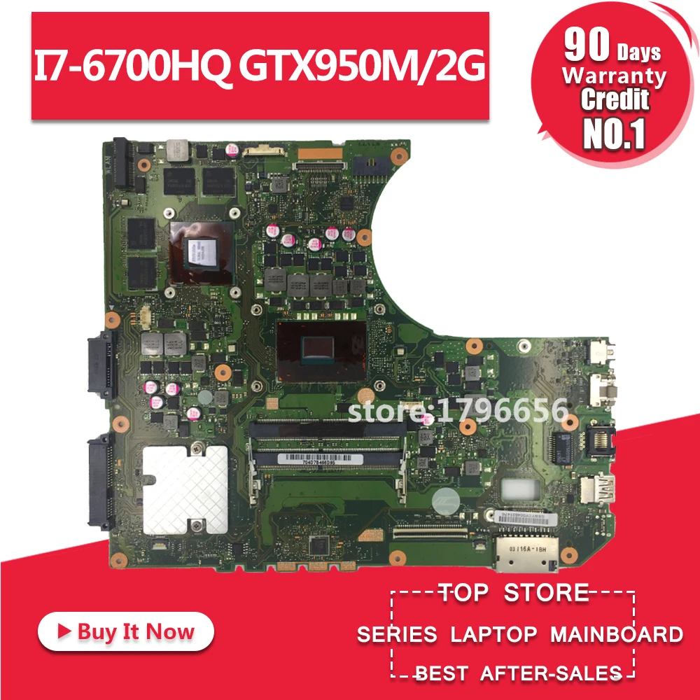 

N552VX Motherboard I7-6700HQ GTX950M/2G For ASUS N552V N552VX N552 laptop Motherboard N552VX Mainboard N552VX Motherboard test