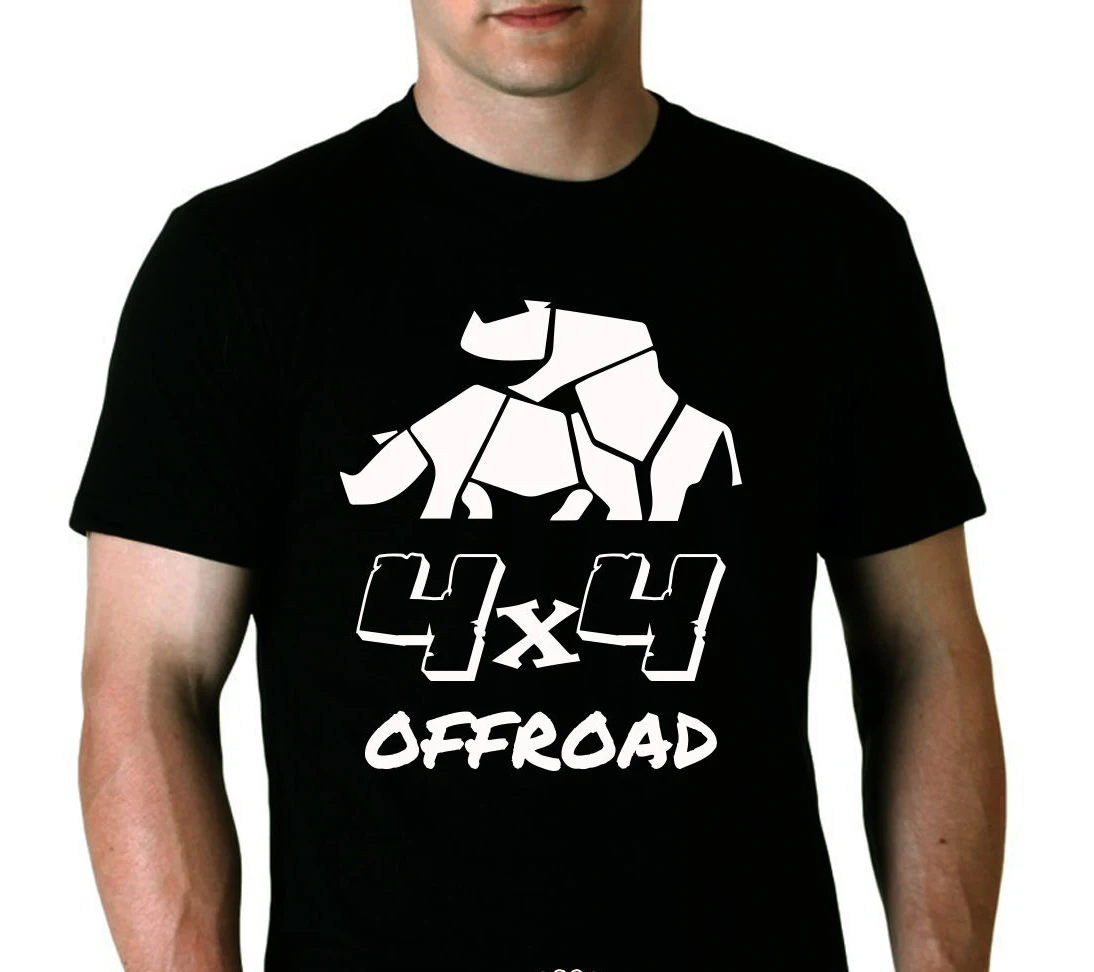 

4X4 OFFROAD SUZUKI RHINO - T-SHIRT FUNNY JIMNY SX4 VITARA SAMURAI DIRT JEEP Short Sleeve Cotton T Shirts Man Clothing