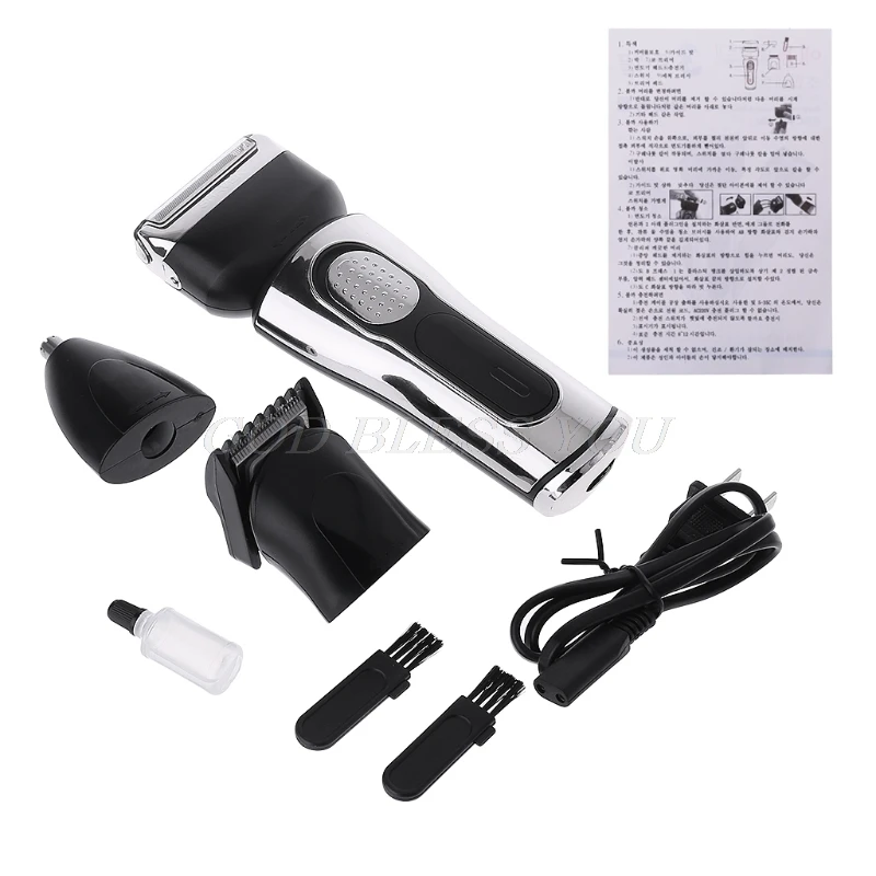 

3 In 1 Hair Beard Nose Ear Shaver Clipper Trimmer Comb Grooming Tool Kit US Plug 3W