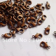 1000 шт. 12 мм античная медь Ювелирные изделия Claw застежкой омар Цепочки и ожерелья Браслет Крючки