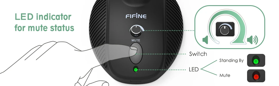 Fifine 360 гибкий usb микрофон для Компьютерного Вещания, записи инструментов, vedio, игр K052