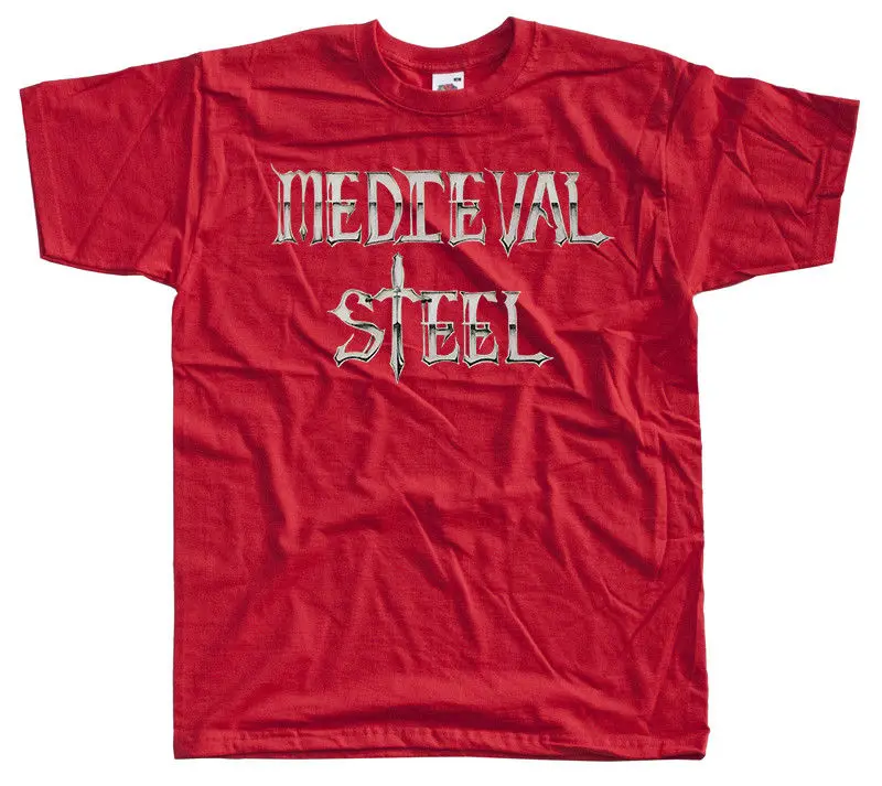 

MEDIEVAL STEEL Band logo T-Shirt (Red) S-5XLHipster O-Neck Cool Tops