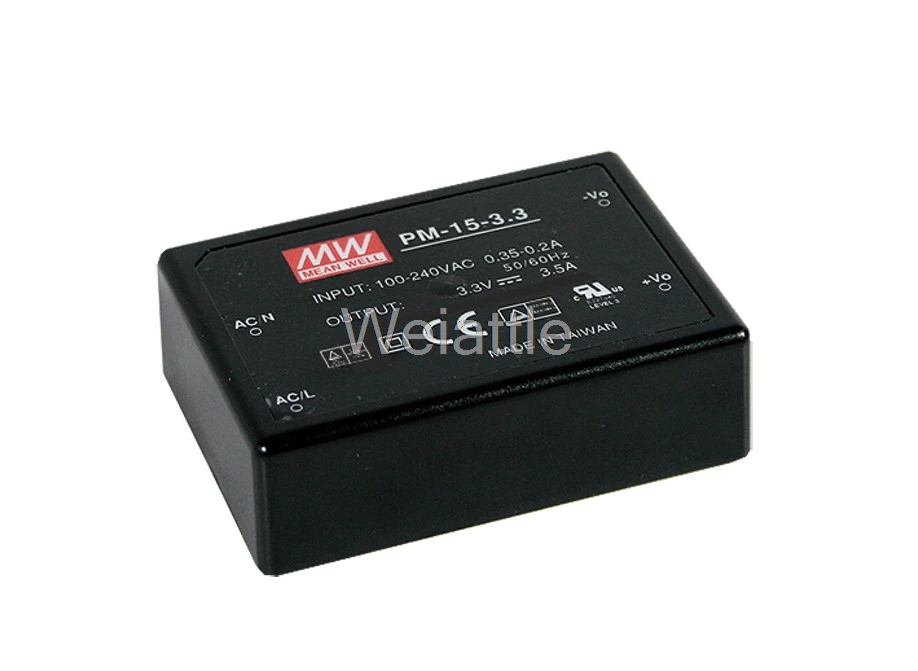 

MEAN WELL original PM-15-3.3 3.3V 3.5A meanwell PM-15 3.3V 11.55W Switching Power Supply