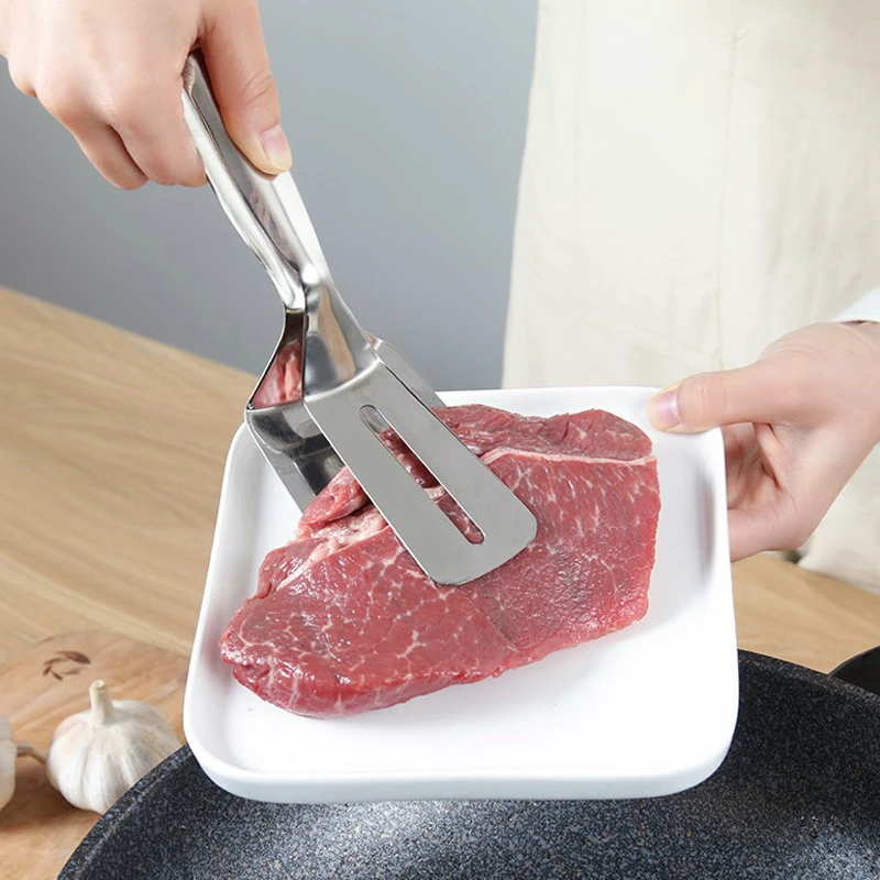 Hot Stainless Steel Barbecue Clip BBQ Meat Tongs Fried Food Shovel Bread Steak Metal Tong Vegetable Clamp Kitchen Baking Tool