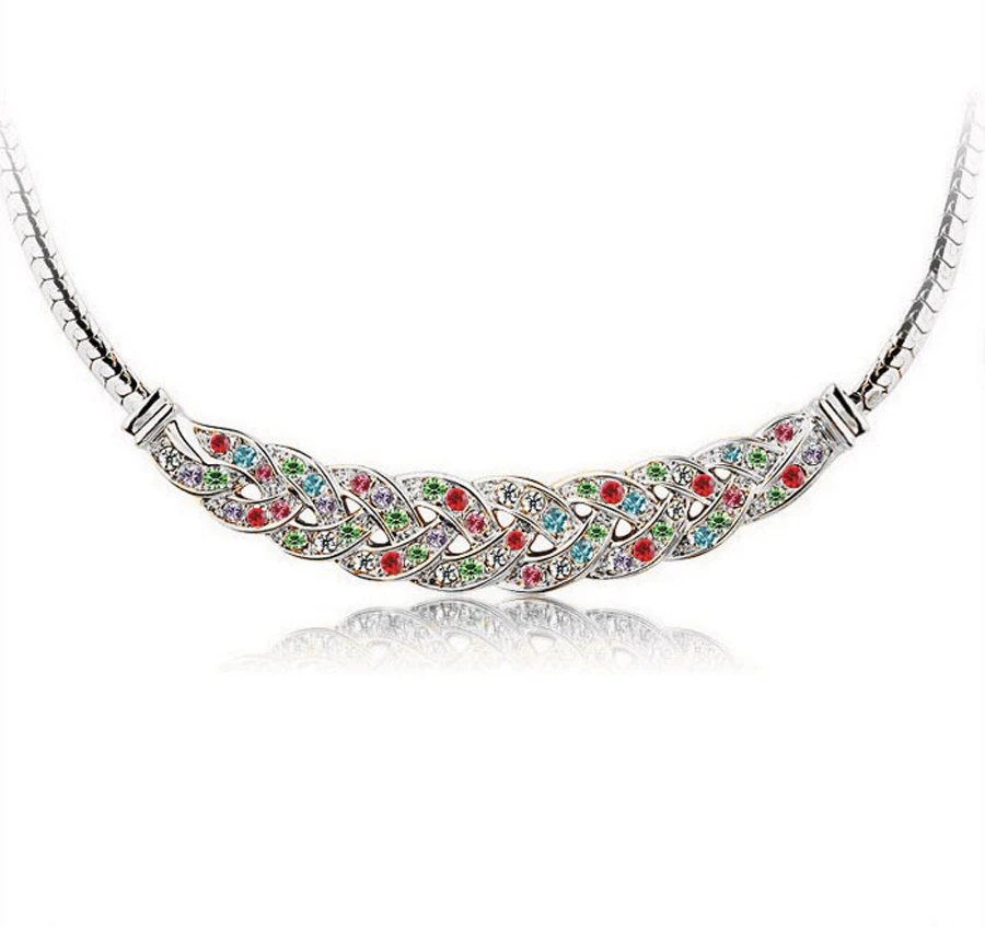 Bridal and Crystal Jewelry Sets austrian crystal 24k gold-color Snake chain for brides