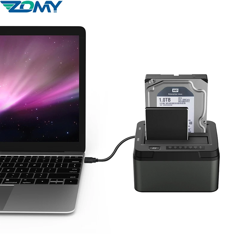 도킹 스테이션 USB 3.0-SATA 2-베이 USB 3.0 HDD 어댑터 2.5 및 3.5 인치 SATA SSD 클론 지원, 2x8 TB SSD 복사기
