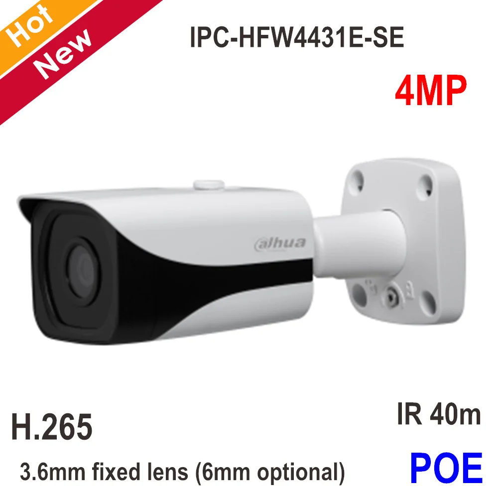 DH 4MP английская версия IP Камера IPC-HFW4431E-SE Поддержка POE и SD карт Макс 128g H.265 фиксированный объектив 3,6 мм для наружного IP67