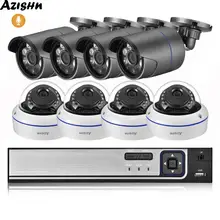 AZISHN 8CH 4MP POE NVR система видеонаблюдения 4MP H.265 аудио запись наружная камера видеонаблюдения ИК ночного видения IP безопасности комплект видеонаблюдения