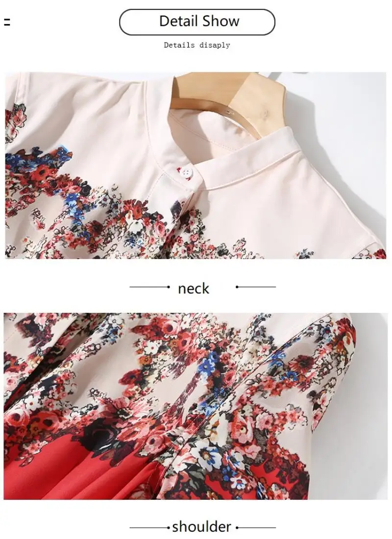 2018 New Autumn European Fashion Print dress Vintage Floral Print Patchwork Short Sleeve Casual Dress With Beaded Belt