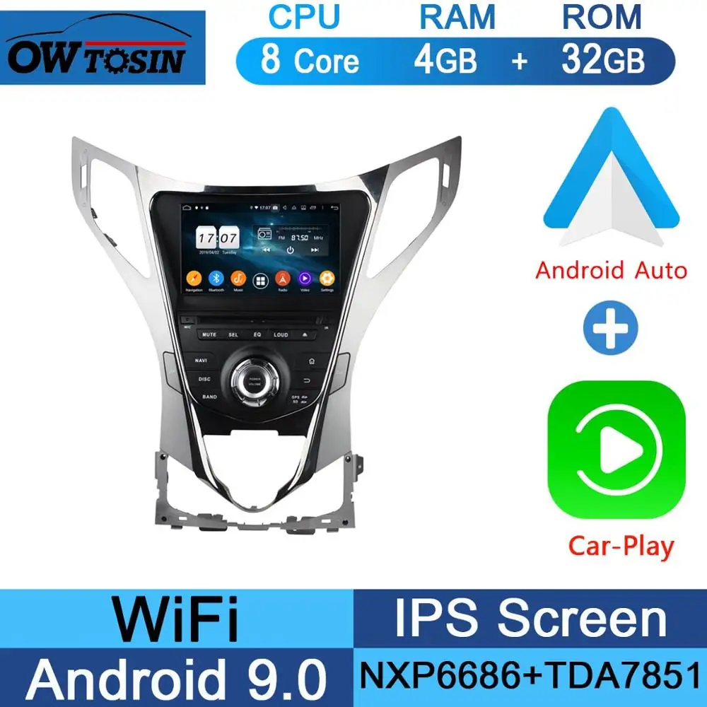 " ips 1920*1080 8 ядерный 4G+ 64G rom Android 9,0 автомобильный dvd-плеер для hyundai AZERA Grandeur HG I55 2011 2012 DSP радио gps Parrot BT - Цвет: 32G CarPlay Android