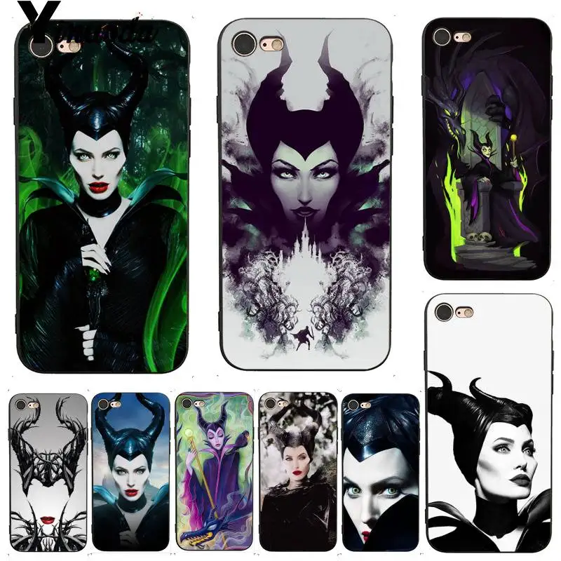 

Yinuoda For iphone 7 6 X Case Maleficent Film Ultra Thin Cartoon Pattern Phone Case for iPhone X 6 7 6s 7plus 8 8Plus 5 XS XR