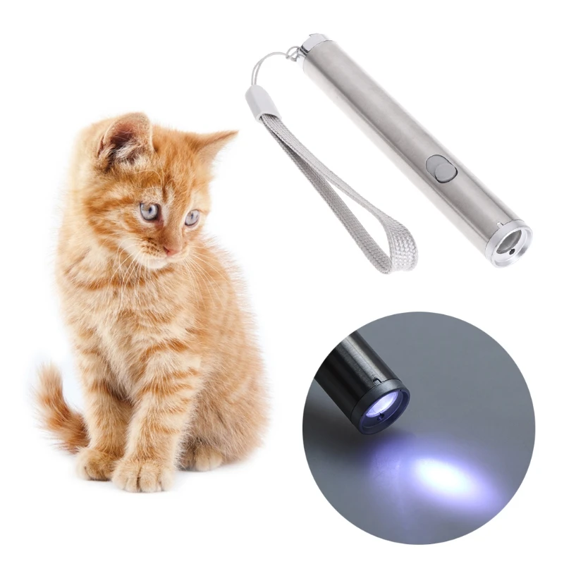 

Cat Teaser Toy Interactive Laser Pointer LED Light Pen Fun Pets Animation Shadow