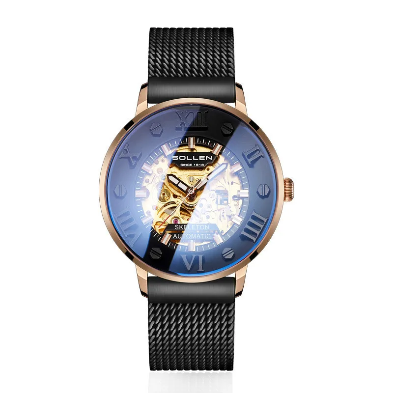 

Male Fully Automatic Mechanics Surface Man Full Steel Net Bring Wrist-watches Waterproof Blue Light Mirror Noodles Wrist Watch