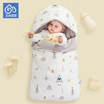 

Baby sleeping bag envelope for neonate pure cotton newborn baby infant wrapped in winter stroller bag well done in details