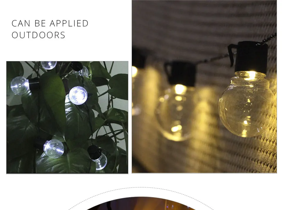 Solar Garland LED String Light Balls Outdoor Party Wedding Garden Light Chain (14)