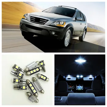 

14pcs White Car Lamp LED Light Bulbs Interior Package Kit For 2003-2008 Kia Sorento Map Dome Step Courtesy License Plate Light