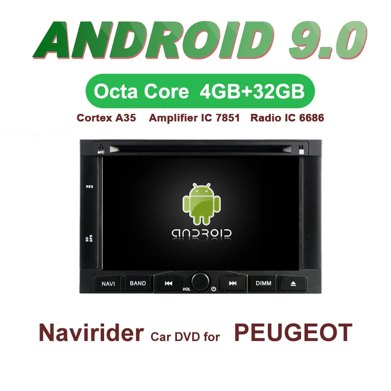 

Navirider GPS Android 9.0 bluetooth stereo 4-Core 8-Core car DVD player for PEUGEOT 3008 5008 2009-11 unit autoradio accessories