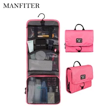 MANFITER New Travel Pouch Waterproof Portable Toiletry Bag Women Cosmetic Organizer Pouch Hanging Cute Wash Bags Makeup Bag