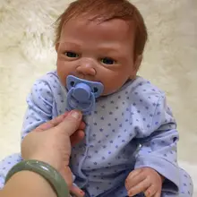 20 дюймов силиконовая кукла-Младенец Ручной Работы Реалистичная кукла Новорожденный ребенок Младенец Pecifier Bonecas Дети Подарки для девочек