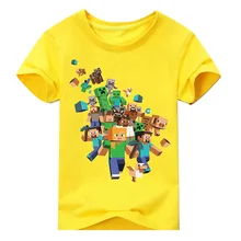 

2018 New T-Shirts For Boy And girls Minecraft Print Kid Short Colorful Children Clothing Cotton Costume 2T 3T 4T 5T 6T 8T 12T