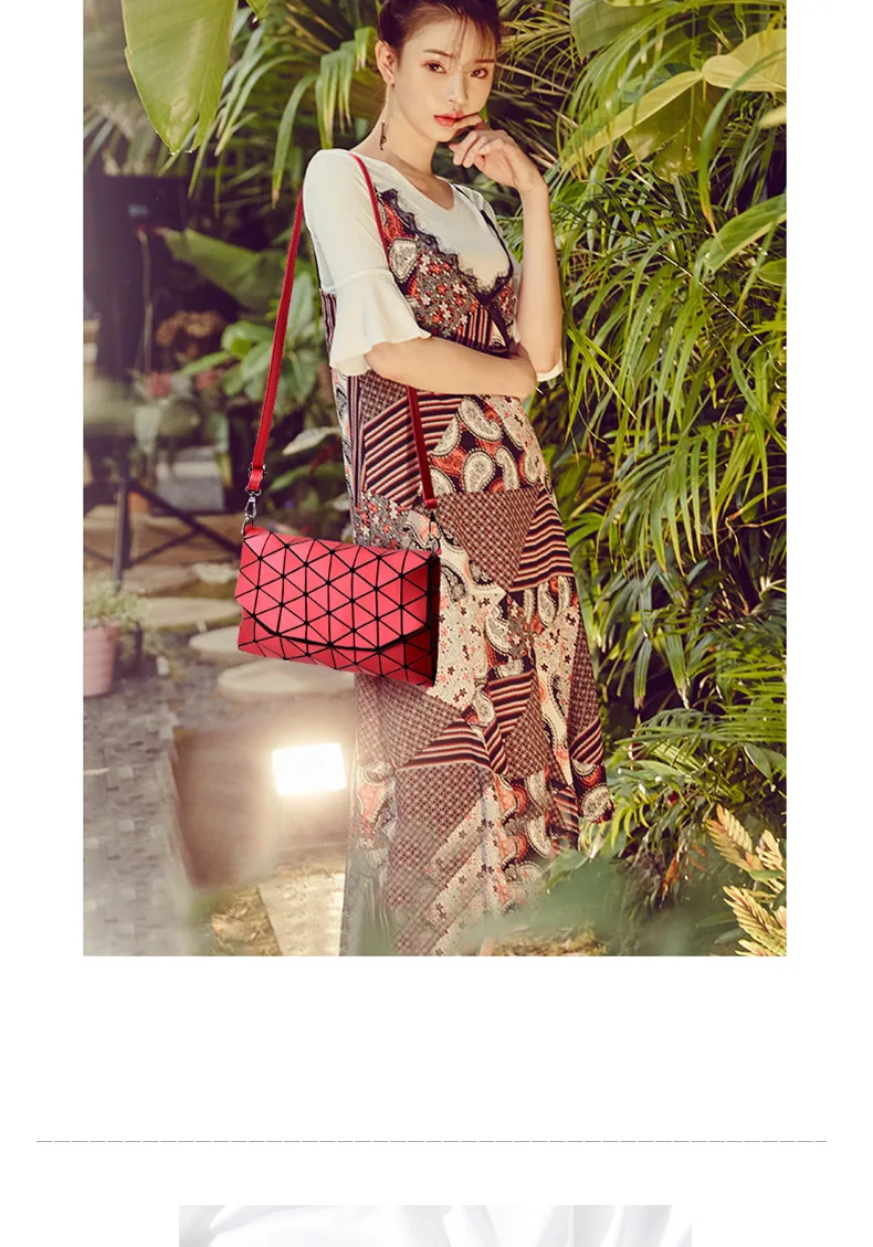 Women Diamond Lattice Laser Sequins Mirror Shoulder Bag Latest Style Geometry Quilted Plaid Mosaic Hasp Messenger Evening Bag (6)
