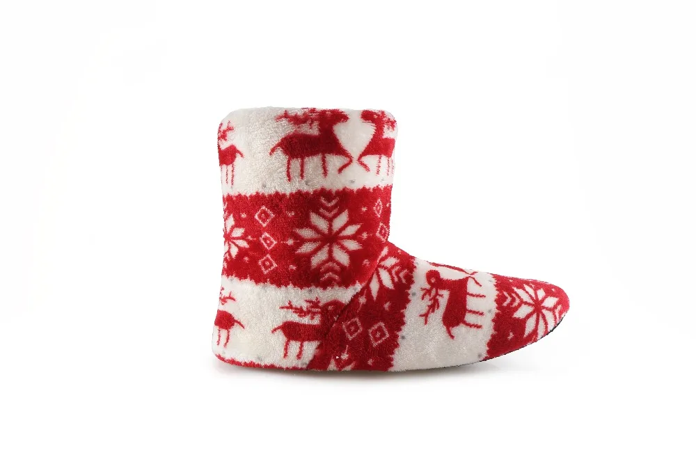 Зимние носки; женские домашние тапочки; Рождественская домашняя обувь с лосем; теплые домашние тапочки с плюшевой стелькой; нескользящая подошва; Botas Mujer