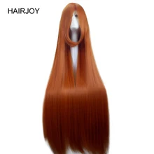 HAIRJOY оранжевый зеленый костюм вечерние косплей парик 100 см длинные прямые синтетические волосы парики 15 цветов
