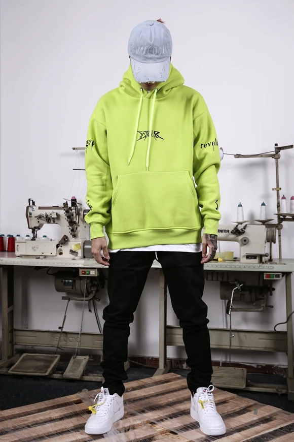 Capucha Sudadera Verde Fosforita Sudadera Verde Fluorescente