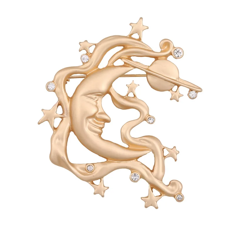 

New European and American retro wind fog face Venus Luna temperament fashion brooch with accessories female