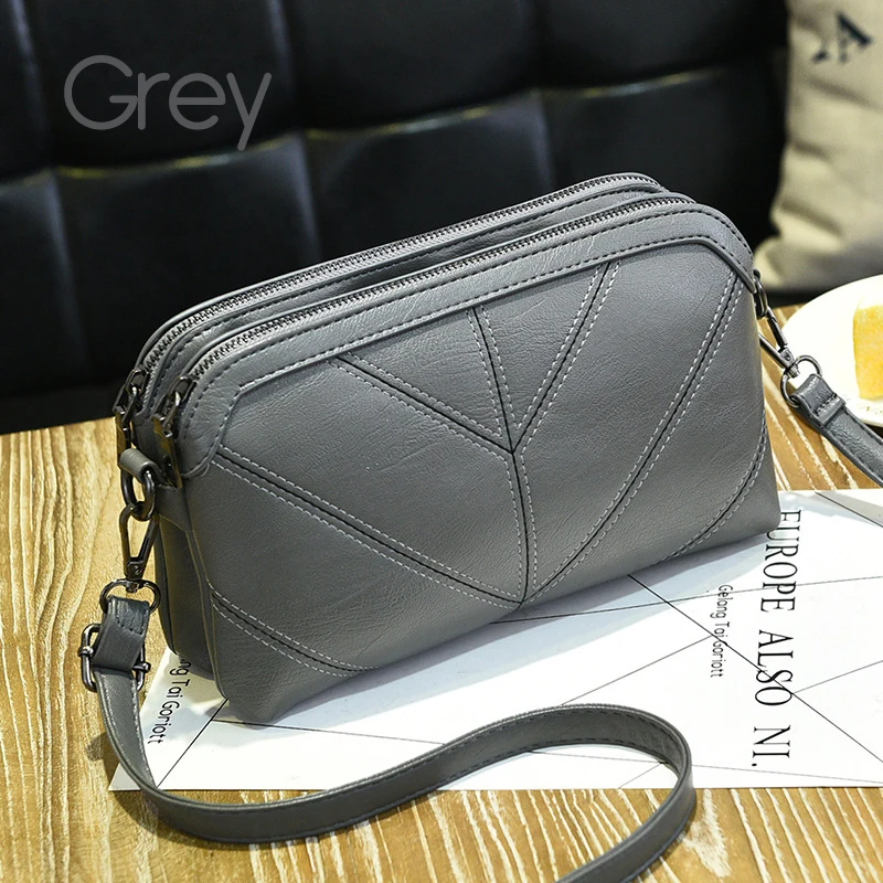 ZMQN модные женские туфли Курьерские сумки небольшой лоскут сумки через плечо дамская сумка черный сумки 2 Слои из искусственной кожи высокое качество курьерские A548 - Цвет: Grey