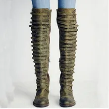 Botas femininas; ковбойские ботфорты на среднем каблуке; бархатные армейские ботинки; кожаные чулки; женская обувь;