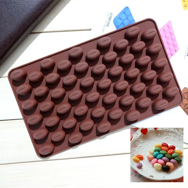

A176 High Quality Silicone 55 Cavity Mini Coffee Beans Chocolate Sugar Candy Mold Mould Cake Decor
